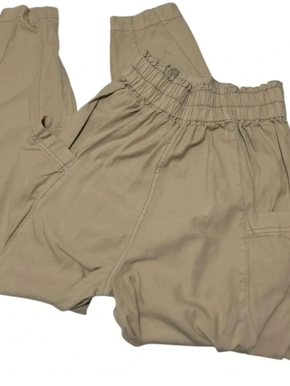 Free People Women’s Ready to Run Cinch-Waist Pants OB1235398 Parchment Size XS - Picture 5 of 8